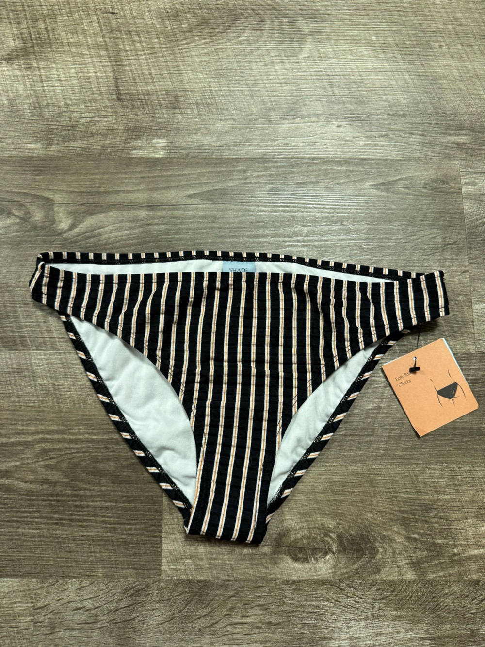 Shade & Shore Striped Bikini Bottom Size Medium NWT